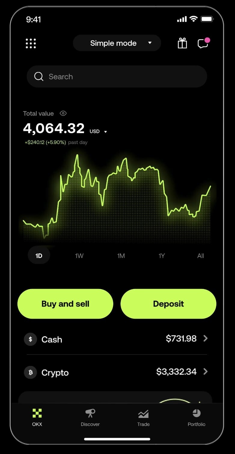 OKX app screenshot 1